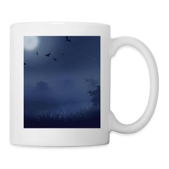 Goth Ästhetik Vollmond Und Fledermäuse - Tasse - Weiß - Rechts