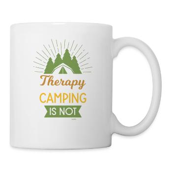 Therapie ist teuer Camping nicht - Tasse - Weiß - Rechts