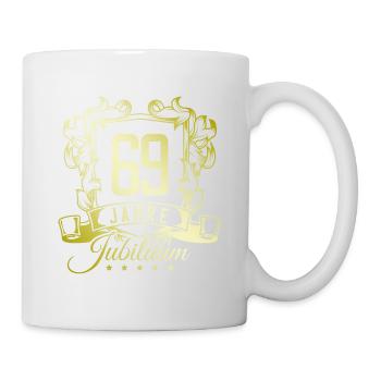 69 Zahl Wappen - Tasse - Weiß - Rechts