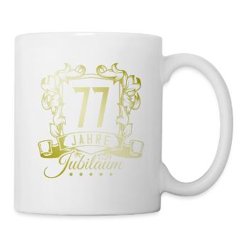 77 Zahl Wappen - Tasse - Weiß - Rechts