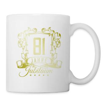 81 Zahl Wappen - Tasse - Weiß - Rechts