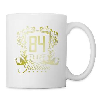84 Zahl Wappen - Tasse - Weiß - Rechts