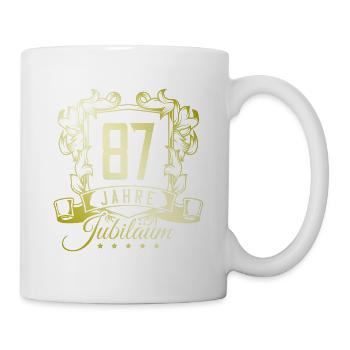 87 Zahl Wappen - Tasse - Weiß - Rechts