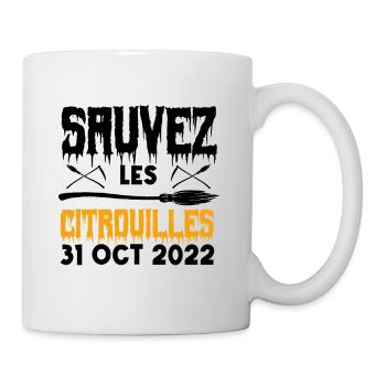 sauver les citrouilles 31 oct 2022 - Mug blanc - blanc - Droite