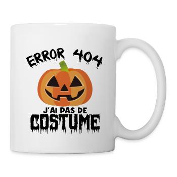 Halloween Error 404 Costume introuvable - Mug blanc - blanc - Droite