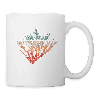 Koralle Vintage Retro Koralle Bunt - Tasse - Weiß - Rechts