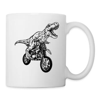 Dirt Bike Dinosaur Dirtbike Dino - Motocross Dino - Mug - white - Right