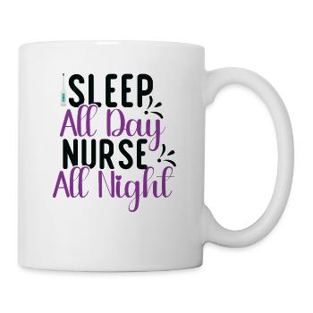 Schlafen Tag Krankenschwester Nacht - Tasse - Weiß - Rechts