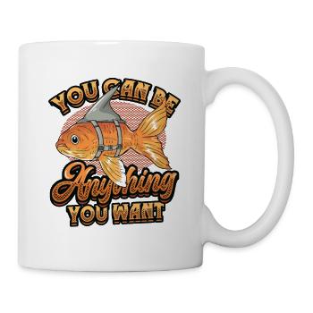 Goldfish Be A Shark, message de motivation. - Mug blanc - blanc - Droite