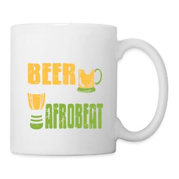 What I Need Is Beer & Afrobeat Retro Vintage - Tasse - Weiß - Rechts