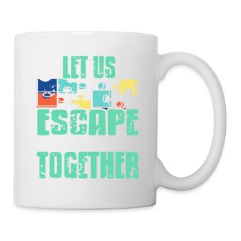 Let Us Escape The Room Together Retro Vintage - Mug - white - Right