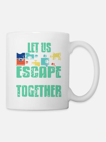 Let Us Escape The Room Together Retro Vintage - Tasse - Weiß