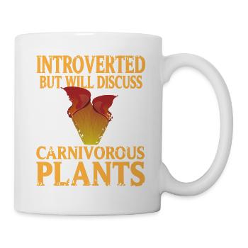 Introverti mais discutera des plantes carnivores - Mug blanc - blanc - Droite