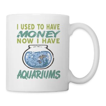 J’avais l’habitude d’avoir de l’argent maintenant j’ai Aquarium Retro - Mug blanc - blanc - Droite