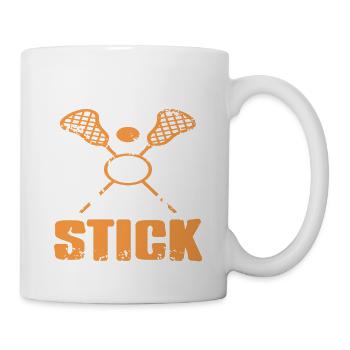 I Beat People With A Stick Funny Retro Lacrosse - Mug - white - Right