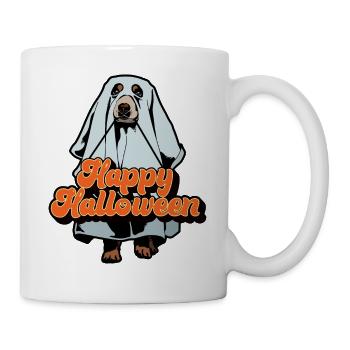 Happy Halloween - Spooky Dog Ghost Trick or Treat - Tasse - Weiß - Rechts