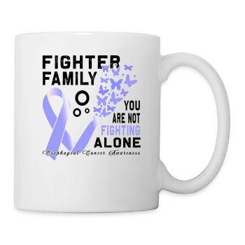 Cancer de l’œsophage du ruban de pervenche en avril - Mug blanc - blanc - Droite
