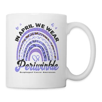 Cancer de l’œsophage du ruban de pervenche en avril - Mug blanc - blanc - Droite