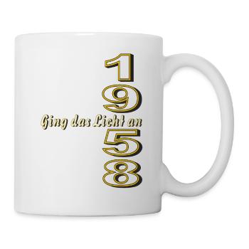 GEBURTSTAG JAHRESZAHL 1958 - Tasse - Weiß - Rechts