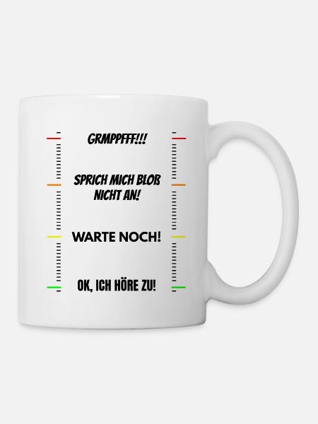Kaffee Spruch Morgenmuffel Geschenk fürs Büro - Tasse - Weiß