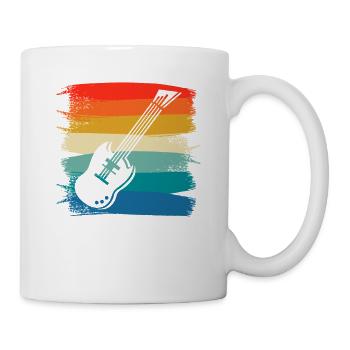 Retro Vintage Classic Bass Guitar Instrument Guita - Mug - white - Right