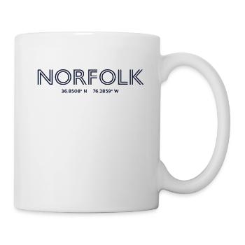 USA Stadt Koordinaten - Norfolk - Tasse - Weiß - Rechts