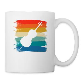 Retro Vintage Classic Violoncello Player - Tasse - Weiß - Rechts