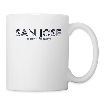 USA Stadt Koordinaten - San Jose - Tasse - Weiß - Rechts