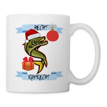 Hecht Ruprecht Weihnachts Angler - Tasse - Weiß - Rechts