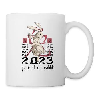 Chinesisches Hase Schriftzeichen Neujahr - Tasse - Weiß - Rechts