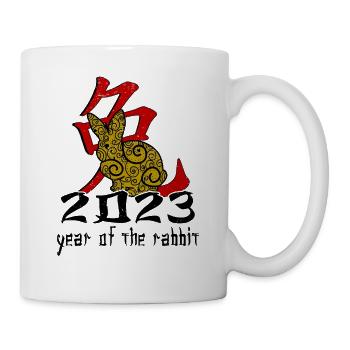 Personnage de lapin chinois Nouvel An - Mug blanc - blanc - Droite