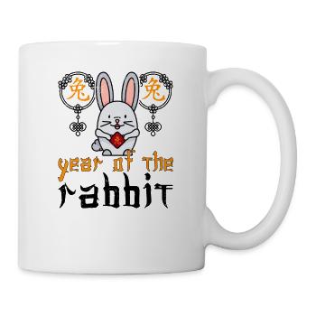 Chinesisches Hase Schriftzeichen Neujahr - Tasse - Weiß - Rechts