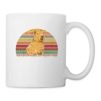 Capybara Retro Wasserschwein Vintage - Mug blanc - blanc - Droite