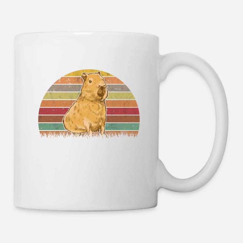 Capybara Retro Wasserschwein Vintage - Mug - white