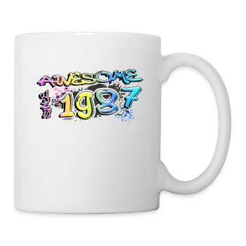 Awesome since 1987 Graffiti Motiv - Tasse - Weiß - Rechts