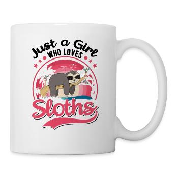 Just a Girl Who loves Sloths Faultier Mädchen - Mug - white - Right