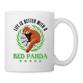 La vie est meilleure avec un panda roux roter panda - Mug blanc - blanc - Droite