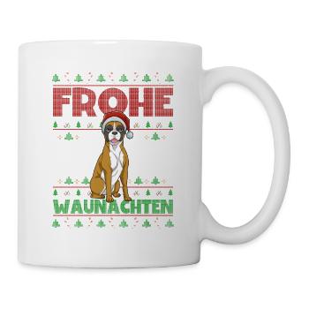 Frohe Weihnachten Boxer - Tasse - Weiß - Rechts