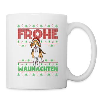Frohe Weihnachten Beagle - Tasse - Weiß - Rechts