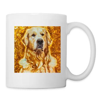 Golden Retriever Portrait Gustav Klimt Style Hund - Tasse - Weiß - Rechts