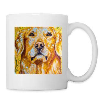Portrait du Golden Retriever Gustav Klimt Style Chien - Mug blanc - blanc - Droite