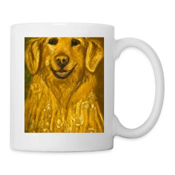 Golden Retriever Portrait Gustav Klimt Style Hund - Tasse - Weiß - Rechts