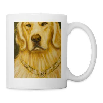 Golden Retriever Portrait Gustav Klimt Style Hund - Tasse - Weiß - Rechts