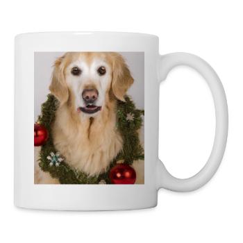 Christmas Dogs Golden Retriever Advent Wreath - Mug - white - Right