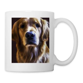 Golden Retriever Portrait Vincent Van Gogh Style - Tasse - Weiß - Rechts