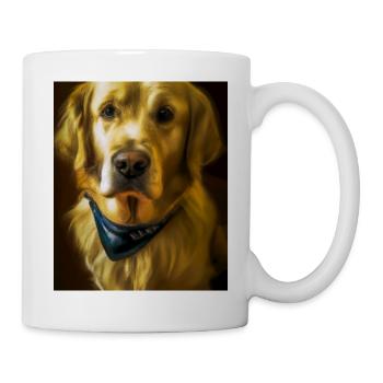 Golden Retriever Portrait Vincent Van Gogh Style - Mug - white - Right