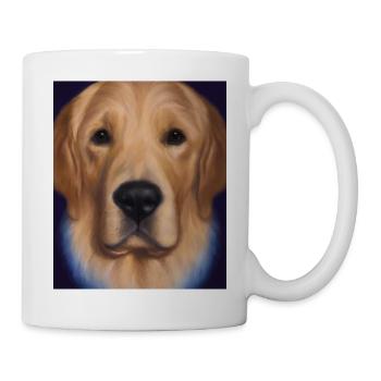 Golden Retriever Portrait Vincent Van Gogh Style - Mug - white - Right
