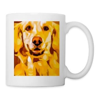Golden Retriever Portrait Cubism Dog - Mug - white - Right