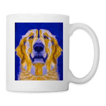 Golden Retriever Portrait Cubism Dog - Mug - white - Right