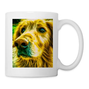 Golden Retriever Portrait Vincent Van Gogh Style - Tasse - Weiß - Rechts